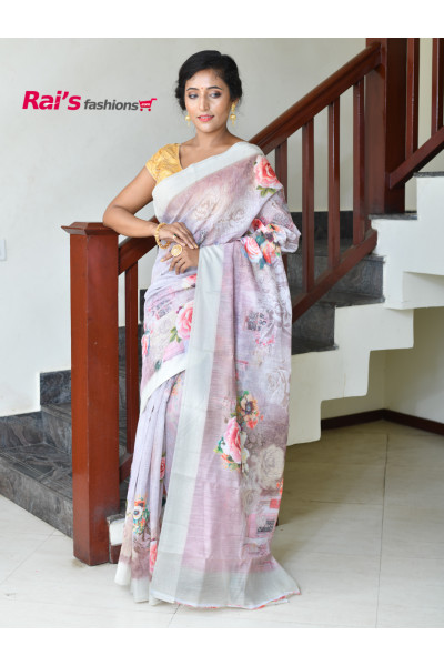 Soft Silk Cotton With Digital Printed Saree (RAI251)