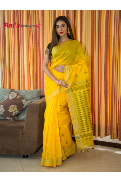 Handloom Cotton Silk Saree With Butta Work (RAI10093)