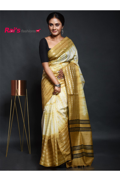 Handloom Soft Silk Saree With All Over Shibori Print And Fine Weaving Border Design (KR70)