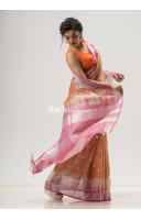 Handloom Dupion Cotton Saree With Contrast Color Dye Border And Badhni Butta Printed Saree (NS35)