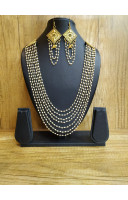 Golden Malai Chain With Beautiful Earrings (KR476)