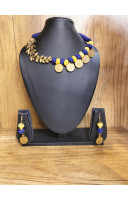 Golden Pendant And Gini Combine  Necklace (KR508)