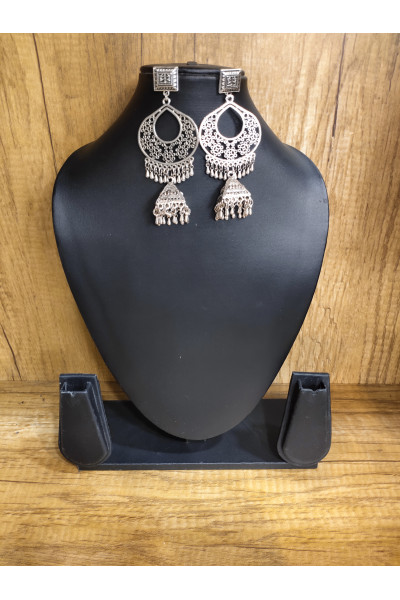 Silver Top And Jhumka Combine Earrings (KR503)