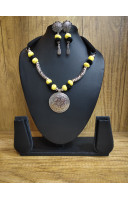 Cotton Balls With Silver Oxydize Charms And Pendant Combine Handcrafted Jewellery (RAI10082) Cotton Balls With Silver Oxydize Charms And Pendant Combine Handcrafted Jewellery (RAI10082)