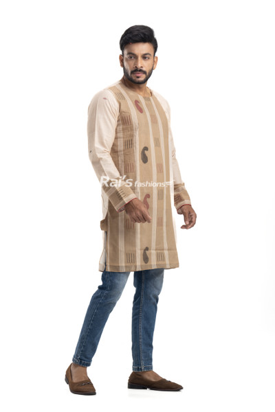 Ethnic Style Cotton Jamdani Work Punjabi For Men (NS89)