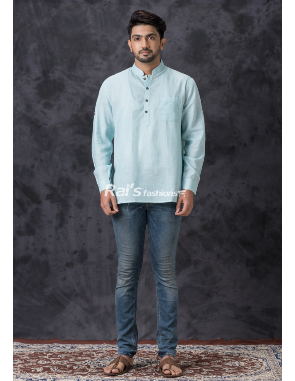 Sky Short Kurta For Men (KR1269) Sky Short Kurta For Men (KR1269)