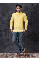 Lemon Yellow Short Kurta For Men (KR1271) Lemon Yellow Short Kurta For Men (KR1271)