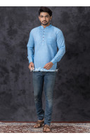 Sky Blue Short Kurta For Men (KR1273) Sky Blue Short Kurta For Men (KR1273)