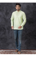 Lime Green Short Kurta For Men (KR1274)