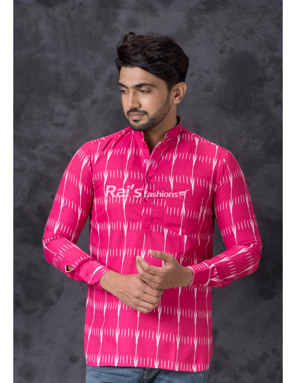 All Over Ikkat Pattern Short Kurta (KR1299) All Over Ikkat Pattern Short Kurta (KR1299)