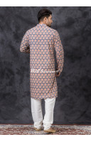 Azrak Printed Cotton Silk Men Punjabi (KR1343)