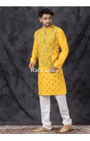 All Over Kantha Stitch Work Design Cotton Men Punjabi (KR1362)