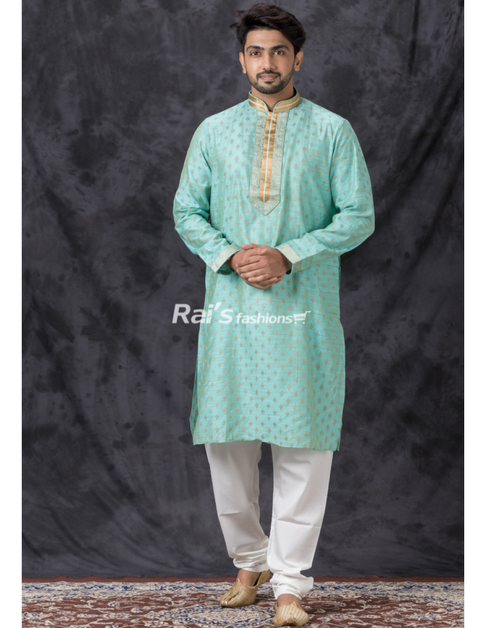 All Over Golden Butta Weaving Silk Men Punjabi (KR1369) All Over Golden Butta Weaving Silk Men Punjabi (KR1369)