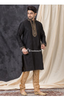 Black Silk Men Punjabi Set (KR1370) Black Silk Men Punjabi Set (KR1370)