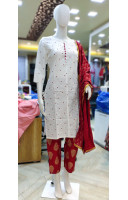 Women Cotton Straight Printed Kurti Pant With Dupatta Set (NW1)