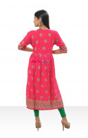 Round Neck Fabric Printed Gown (KR545)