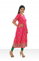 Round Neck Fabric Printed Gown (KR545)