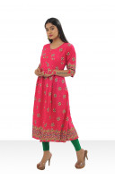 Round Neck Fabric Printed Gown (KR545)