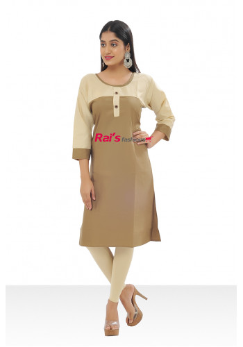 Round Neck Duel Color Daily Wear Kurti (KR546)