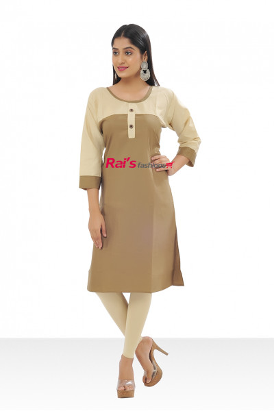 Round Neck Duel Color Daily Wear Kurti (KR546)