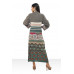 Cotton Rayon Jacket Pattern Long Dress (KR564)