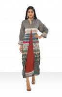 Cotton Rayon Jacket Pattern Long Dress (KR564)