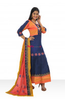 Embroidery Work Design Cotton Long Gown (KR580)