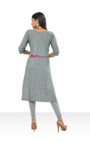Round Neck Stripes Pattern Cotton Daily Wear Kurti (KR583)
