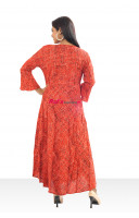 Round Neck Red Long Gown (KR597)