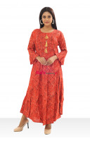 Round Neck Red Long Gown (KR597)