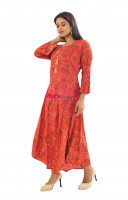 Round Neck Red Long Gown (KR597)