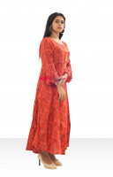 Round Neck Red Long Gown (KR597)