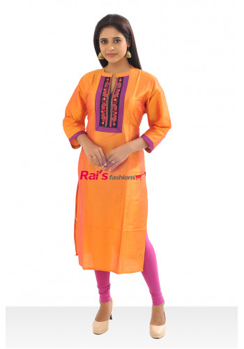 Premium Quality High Neck Kurti With Embroidery Work (KR531)