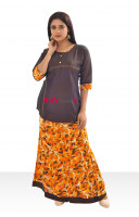 Round Neck Printed Skirt Kurti Set (KR608)