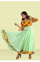 Satin Silk And Georgette Floral Print Fancy Gown (KR591)