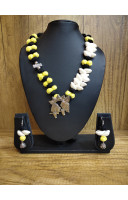 Cotton Balls With Silver Oxidize Charms And Sankh Combine Handmade Jewellery (MA21J015) Cotton Balls With Silver Oxidize Charms And Sankh Combine Handmade Jewellery (MA21J015)