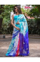 Handspun Matka Silk With Rainbow Shade Shibori Badhni Dye And Reshom Silk Shell Sequin Stripe All Over (AP21A47)