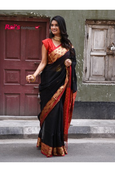 Handloom Matka Silk With Hand Weaving Benarsi Work (AP21A49)