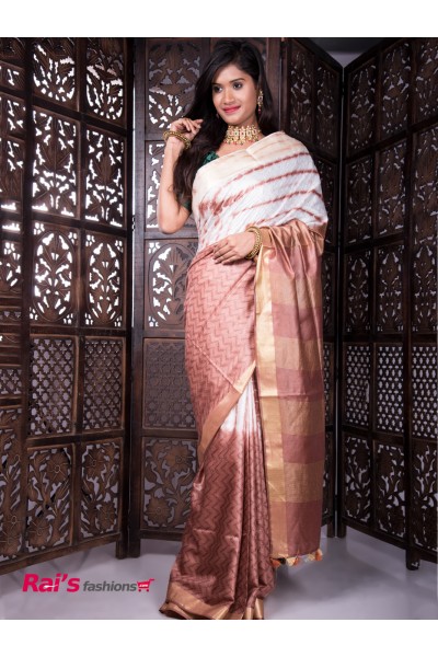  Pure Handloom Semi Kathan Silk With Self Weaving Work And Full Base Shibori Print (AP21A53)