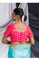 Golden Butta Weaving Pink Designer Blouse (KRBL1387)