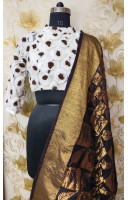 White Net Flower Worked Designer Blouse (KRBL701) White Net Flower Worked Designer Blouse (KRBL701)