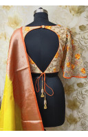 Orange Net Embroidery Worked Designer Blouse (KRBL700)