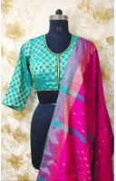 Jade Green Brocade Designer Blouse (KRBL750) Jade Green Brocade Designer Blouse (KRBL750)