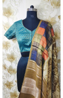 All Over Butta Weaving Sea Green Designer Blouse (KRBL777)