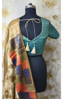All Over Butta Weaving Sea Green Designer Blouse (KRBL777)