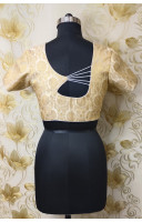 Golden Silk Brocade Designer Blouse (KRBL779)