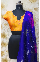All Over Butta Weaving Orange Silk Designer Blouse (KRBL797)