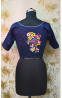 Embroidery Worked Fancy Neck Designer Blouse (KRBL785)
