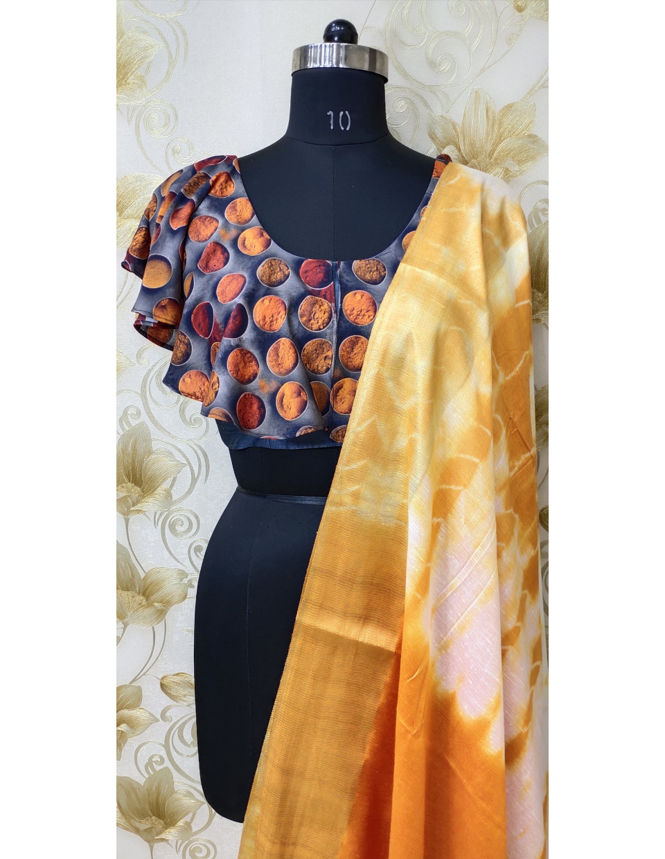 Frill Pattern Silk Designer Blouse (KRBL828) Frill Pattern Silk Designer Blouse (KRBL828)