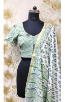 Pale Green Cotton Printed Blouse (KRBL886) Pale Green Cotton Printed Blouse (KRBL886)